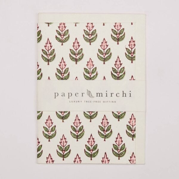 Paper Mirchi - Hand Block Printed Greeting Card - Buti Blush