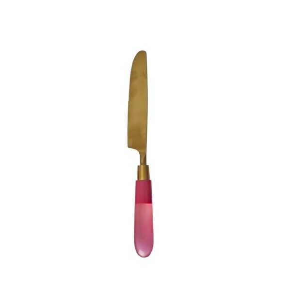 Stainless Steel Knife with Pink Resin Handle